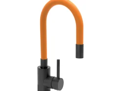 BATERIA ZLEW. 'BLACK FLEXIBLE' POMARAŃCZOWA