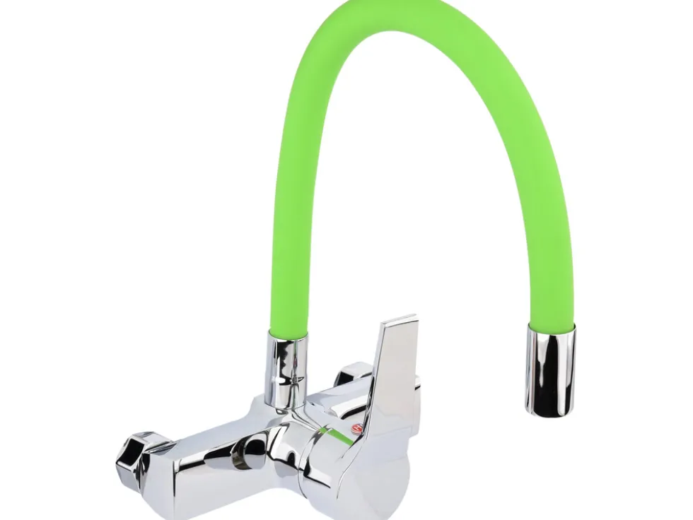 BATERIA ZLEWOZMYWAKOWA ŚCIENNA Z ELASTYCZNĄ WYLEWKĄ FLEXIBLE GREEN