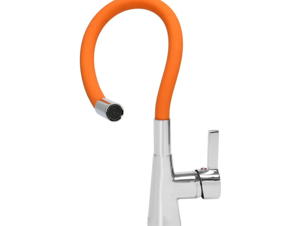 BATERIA ZLEWOZMYWAKOWA Z ELASTYCZNĄ WYLEWKĄ- 'FLEXIBLE' ORANGE