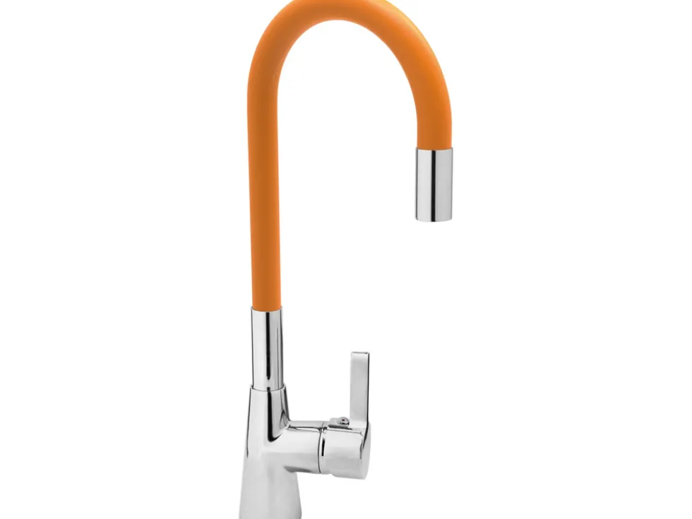 BATERIA ZLEWOZMYWAKOWA Z ELASTYCZNĄ WYLEWKĄ- 'FLEXIBLE' ORANGE