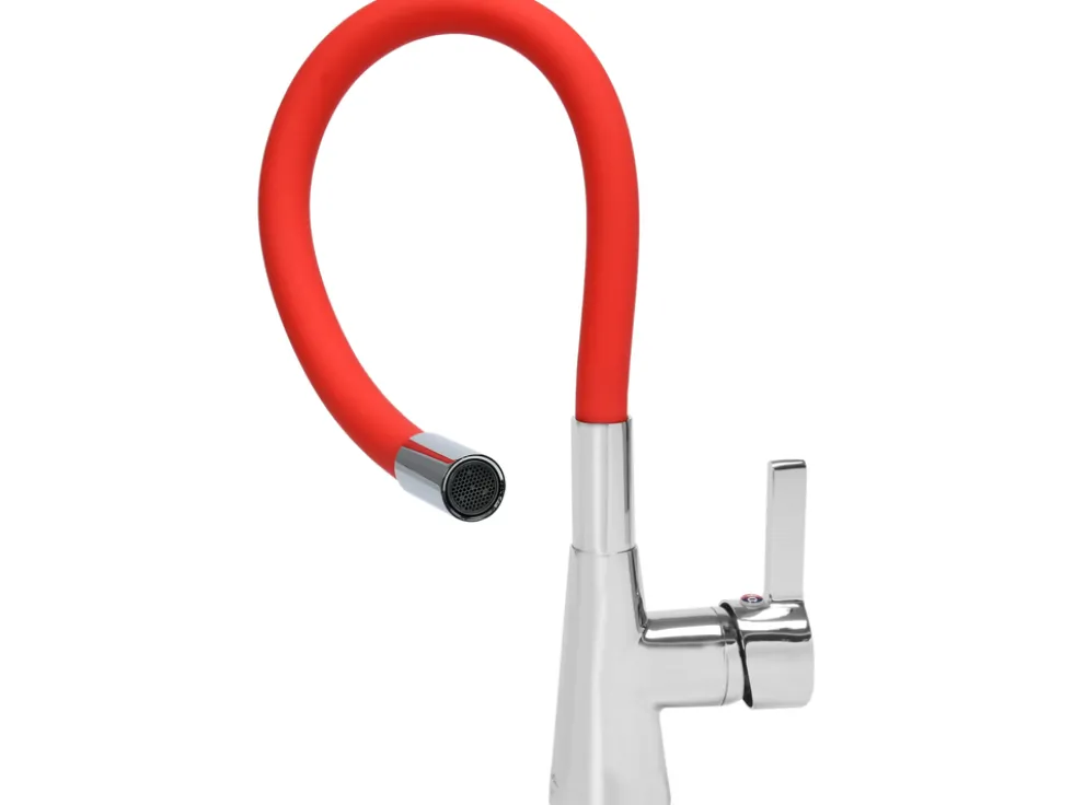BATERIA ZLEWOZMYWAKOWA Z ELASTYCZNĄ WYLEWKĄ- 'FLEXIBLE' RED