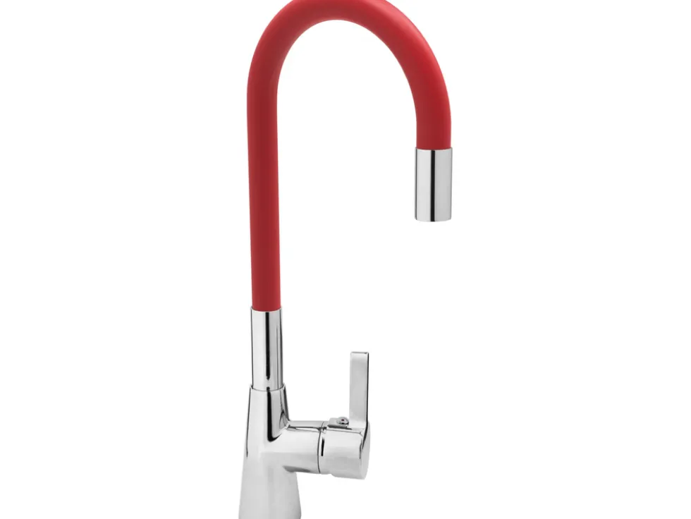 BATERIA ZLEWOZMYWAKOWA Z ELASTYCZNĄ WYLEWKĄ- 'FLEXIBLE' RED