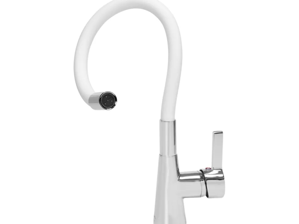 BATERIA ZLEWOZMYWAKOWA Z ELASTYCZNĄ WYLEWKĄ- 'FLEXIBLE' WHITE