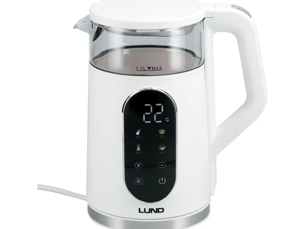 CZAJNIK ELEKTRYCZNY 1,7L, REGULACJA TEMPERATURY, BIAŁY