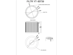 FILTR HEPA Z WŁÓKNINY FILTRACYJNEJ DO ODKURZACZA YT-85710