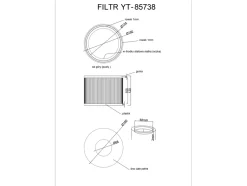 FILTR HEPA Z WŁÓKNINY FILTRACYJNEJ DO ODKURZACZA YT-85700 I YT-85701