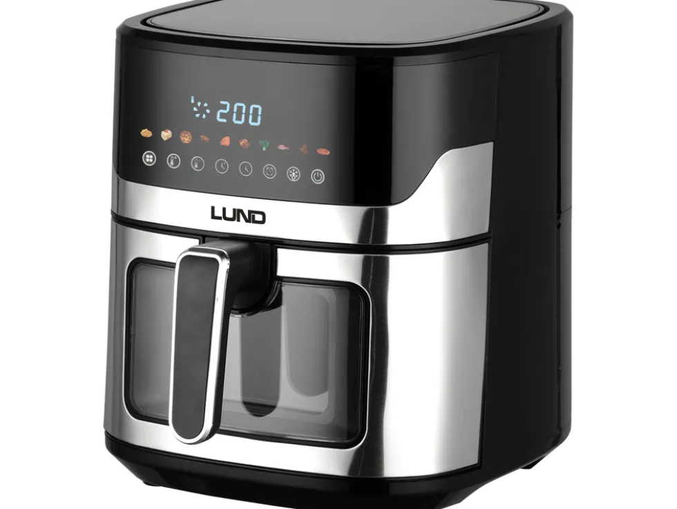 FRYTKOWNICA BEZTŁUSZCZOWA AIR FRYER 1600W 6,5L CZARNA, STAL NIERDZEWNA
