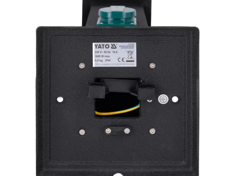 GNIAZDO OGRODOWE SŁUPEK STAL IP44 2X230V Z PROGRAMATOREM