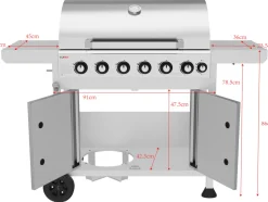 GRILL GAZOWY 6+1 ŻELIW RUSZT, 20,5KW