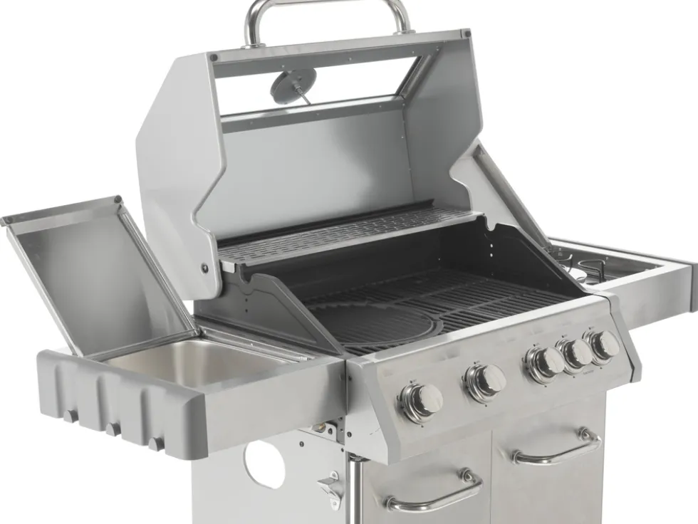 GRILL GAZOWY ITAMI 4+1 STAL NIERDZEWNA 14,2KW, Z SZYBĄ