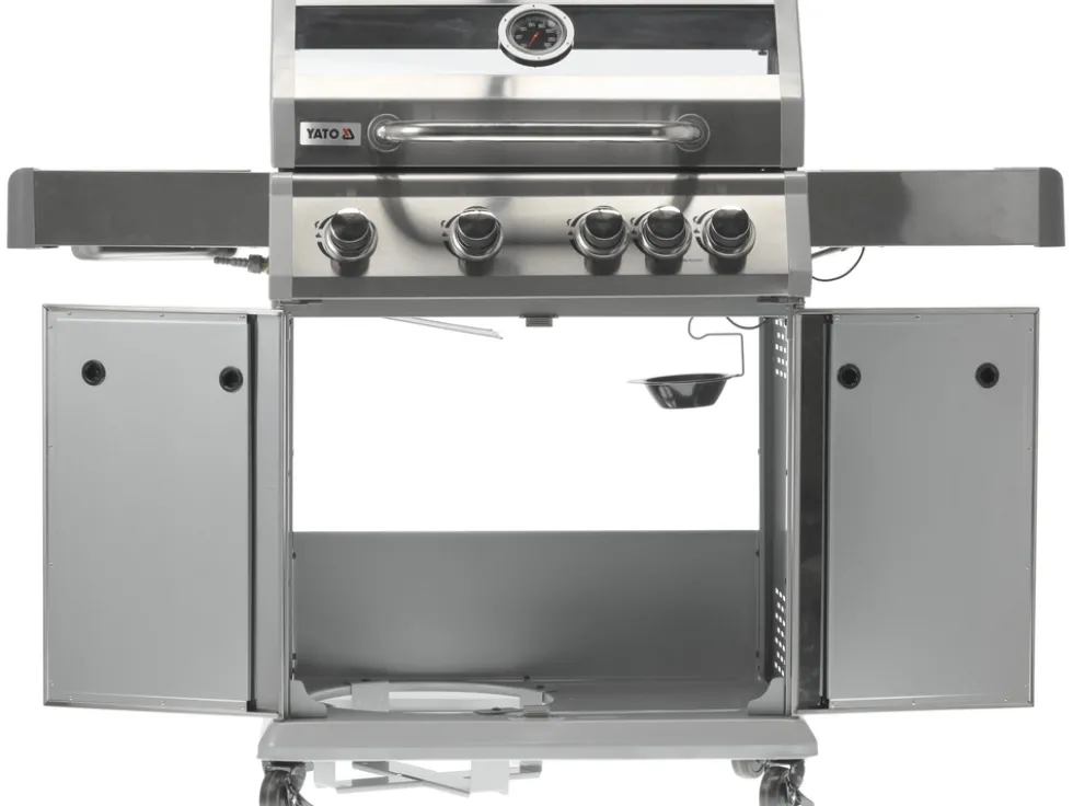 GRILL GAZOWY ITAMI 4+1 STAL NIERDZEWNA 14,2KW, Z SZYBĄ