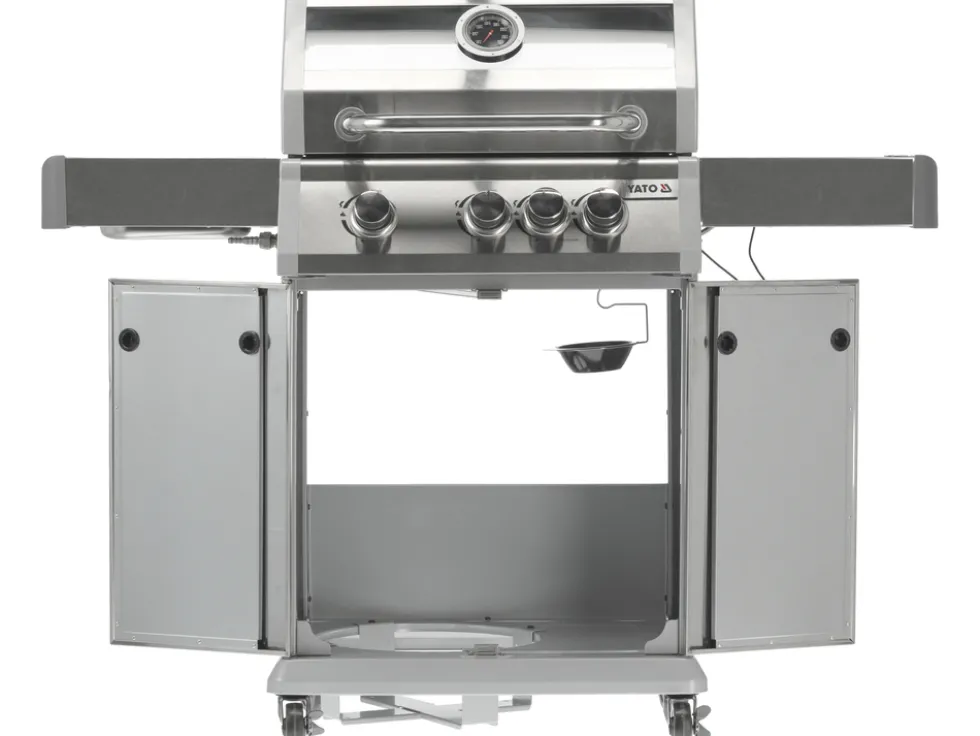 GRILL GAZOWY ITAMI 3+1 STAL NIERDZEWNA 11,5KW, Z SZYBĄ