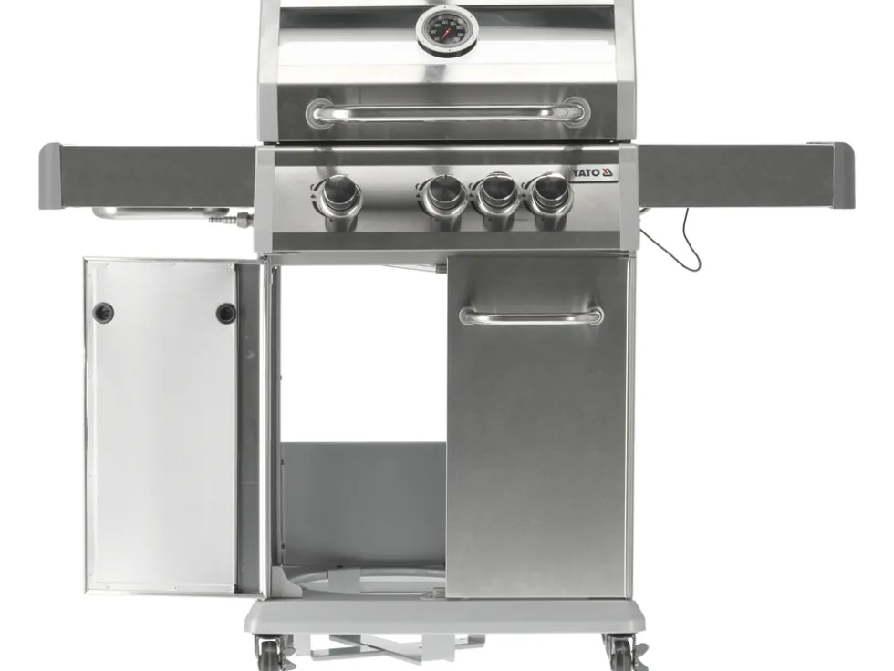 GRILL GAZOWY ITAMI 3+1 STAL NIERDZEWNA 11,5KW, Z SZYBĄ