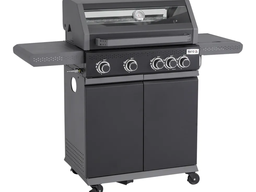 GRILL GAZOWY OKAYA 4+1, 14,2KW, Z SZYBĄ