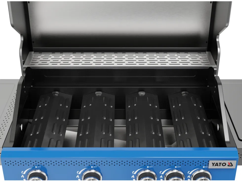 GRILL GAZOWY OKAYA 4+1, 14,2KW, Z SZYBĄ, NIEBIESKI