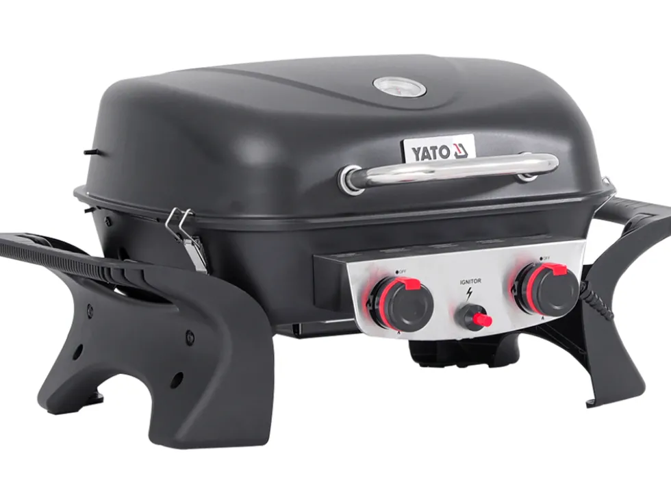 GRILL GAZOWY PRZENOŚNY YAKE, 2 PALNIKI, 5KW YAKE