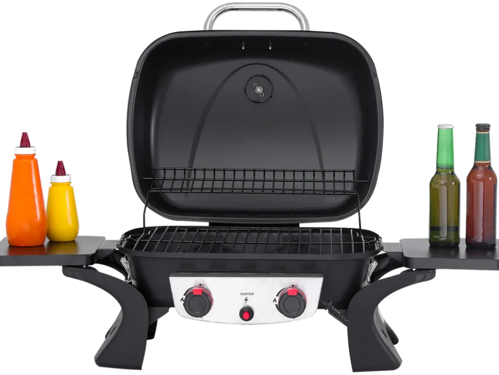 GRILL GAZOWY PRZENOŚNY YAKE, 2 PALNIKI, 5KW YAKE