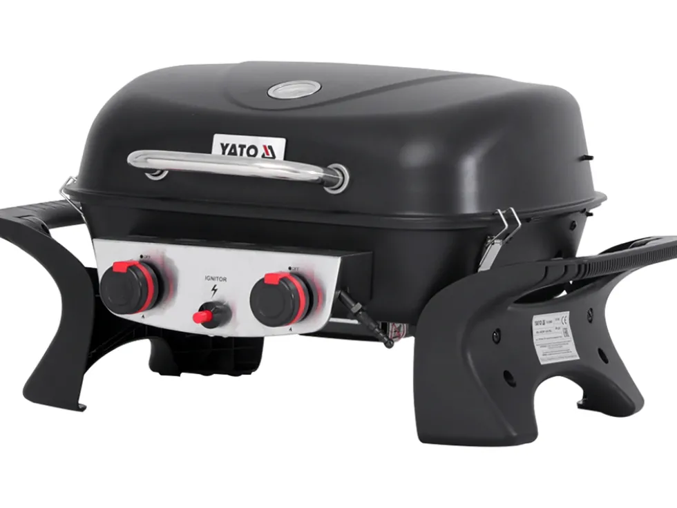 GRILL GAZOWY PRZENOŚNY YAKE, 2 PALNIKI, 5KW YAKE