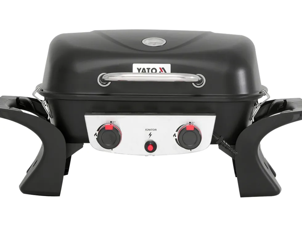 GRILL GAZOWY PRZENOŚNY YAKE, 2 PALNIKI, 5KW YAKE