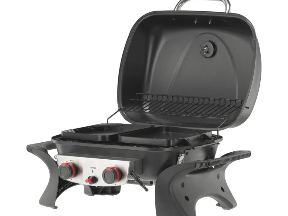GRILL GAZOWY PRZENOŚNY YAKE, 2 PALNIKI, 5KW YAKE