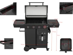 GRILL GAZOWY 4+1 Z FRYTKOWNICĄ BEZTŁUSZCZOWĄ, 16KW