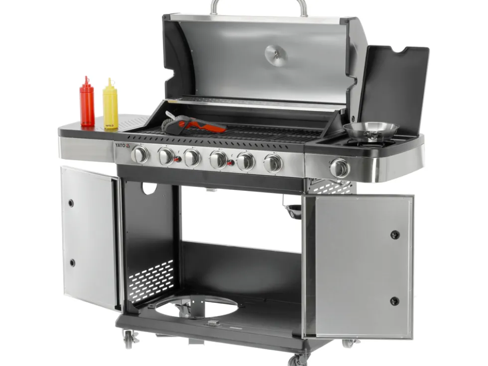 GRILL GAZOWY ZUSHI 6+1 STAL NIERDZEWNA 20,2KW