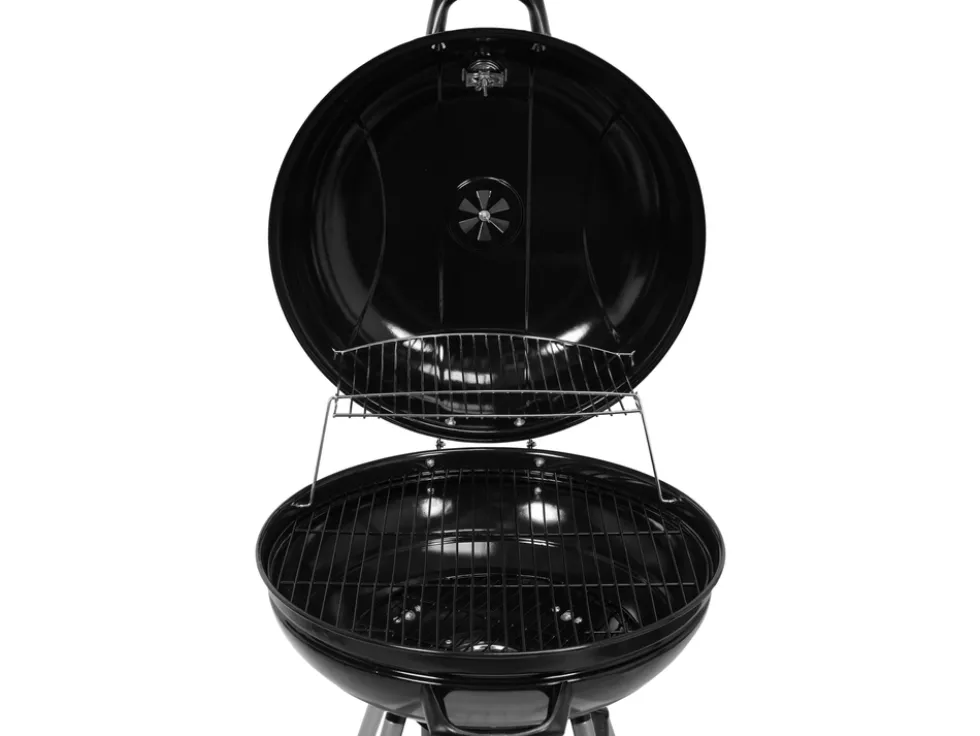 GRILL OGRODOWY WĘGLOWY OKRĄGŁY Z POKRYWĄ, ŚREDNICA 54 CM