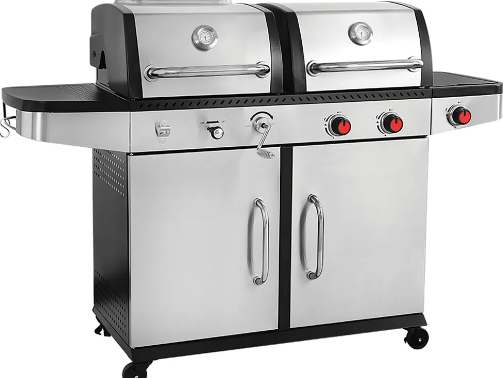 GRILL OTAKE 2W1, GAZOWY + WĘGLOWY, STAL NIERDZEWNA, 8,2KW