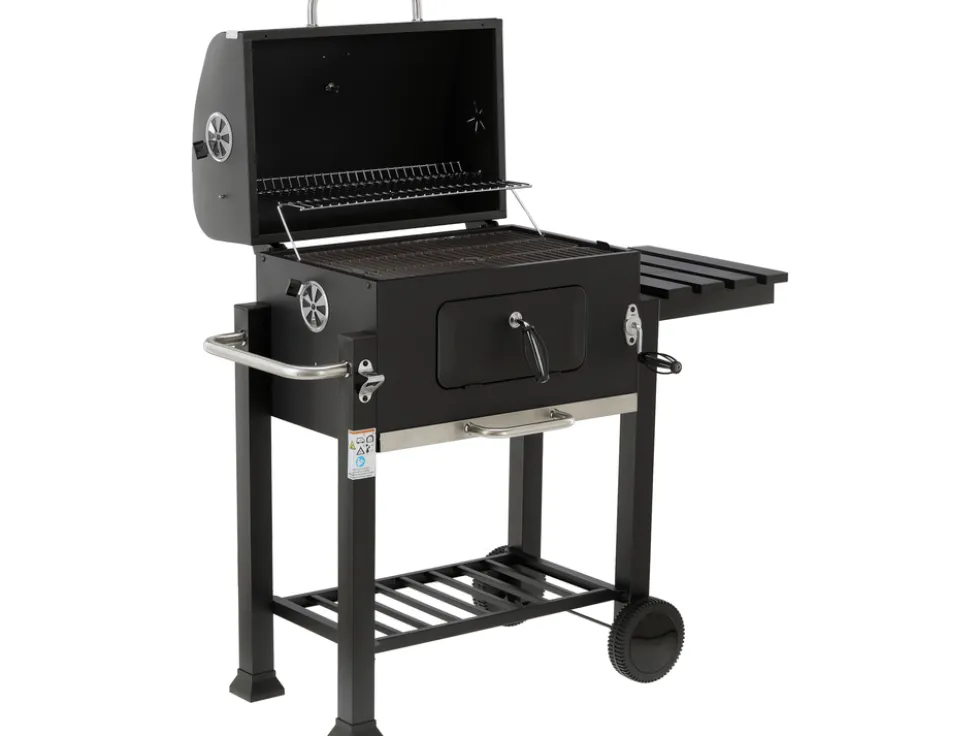 GRILL WĘGLOWY DELUXE, ŻELIWNY RUSZT 54X37CM
