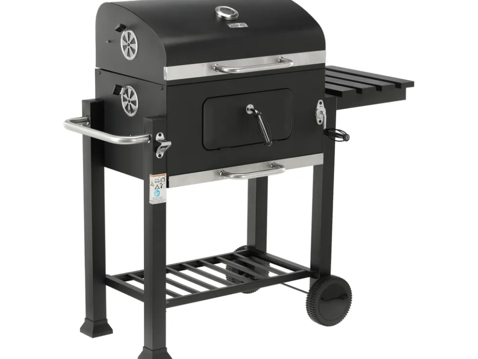 GRILL WĘGLOWY DELUXE, ŻELIWNY RUSZT 54X37CM