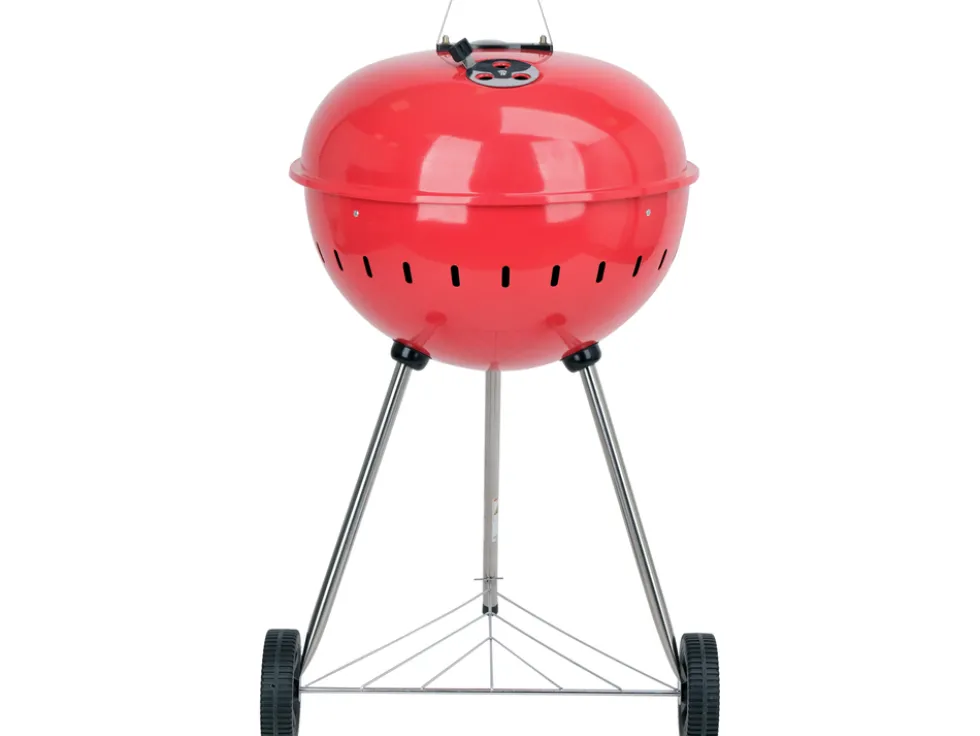 GRILL WĘGLOWY OKRĄGŁY 54CM CZERWONY