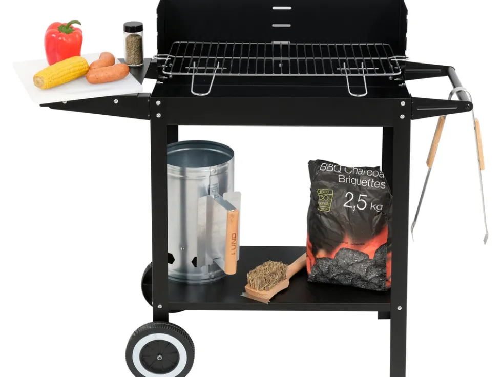 GRILL WĘGLOWY Z PÓŁKĄ, RUSZT 48 X 26.5CM