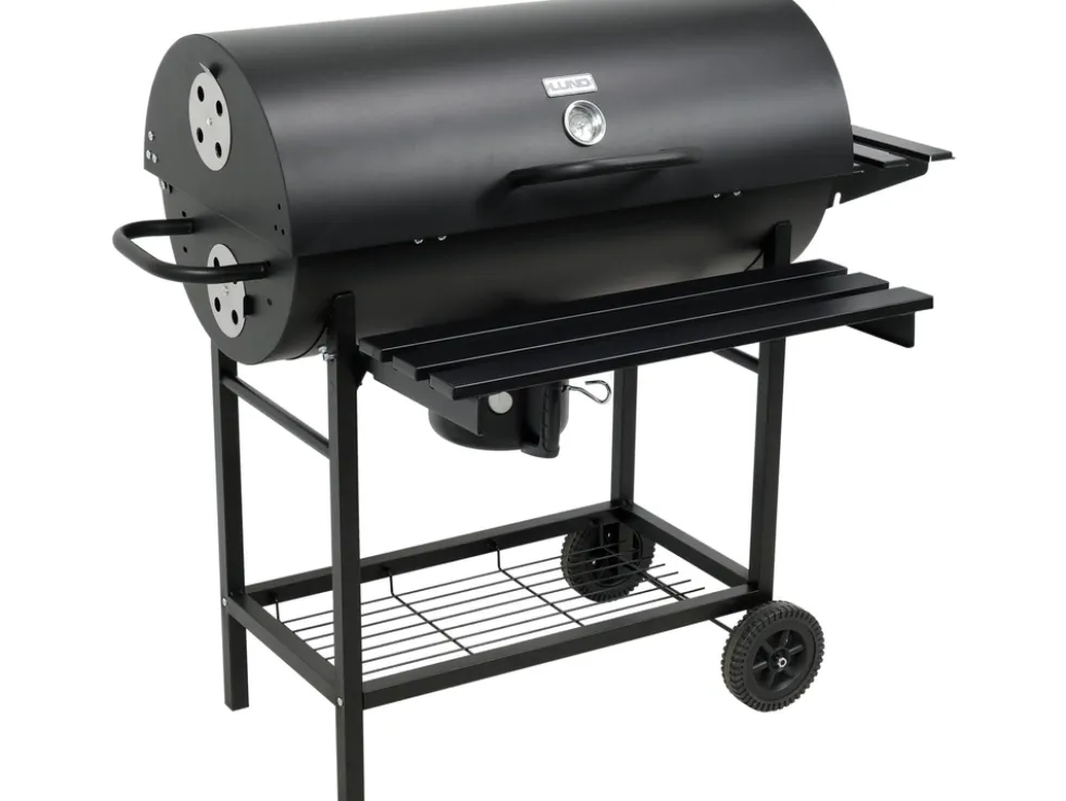GRILL WĘGLOWY Z POKRYWĄ, RUSZT 71X35CM