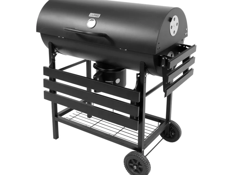 GRILL WĘGLOWY Z POKRYWĄ, RUSZT 71X35CM