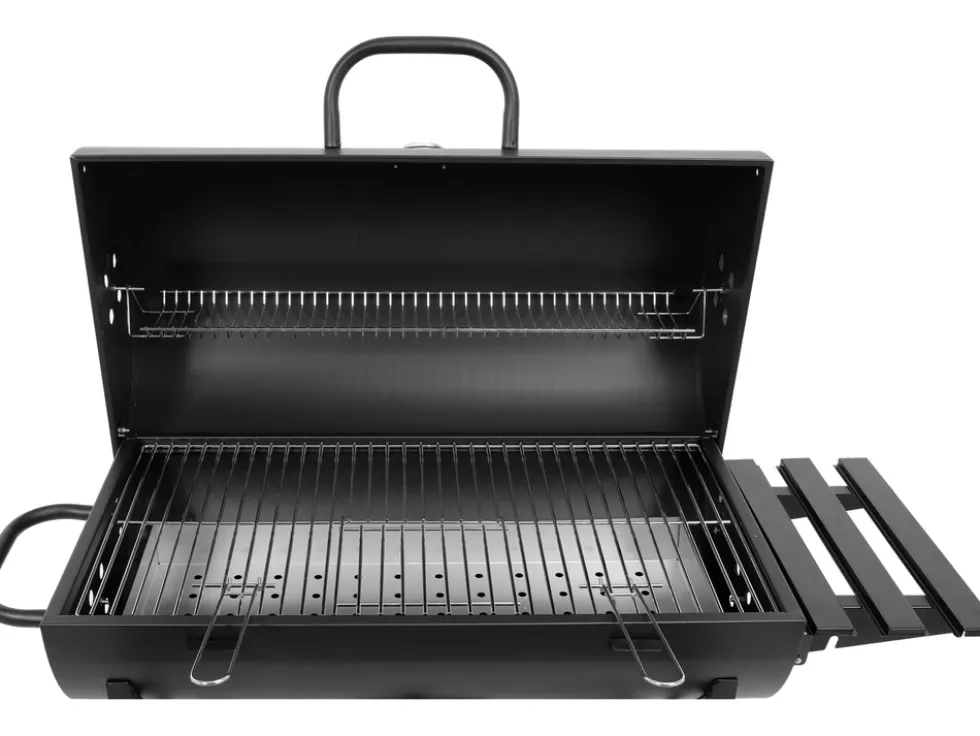 GRILL WĘGLOWY Z POKRYWĄ, RUSZT 71X35CM