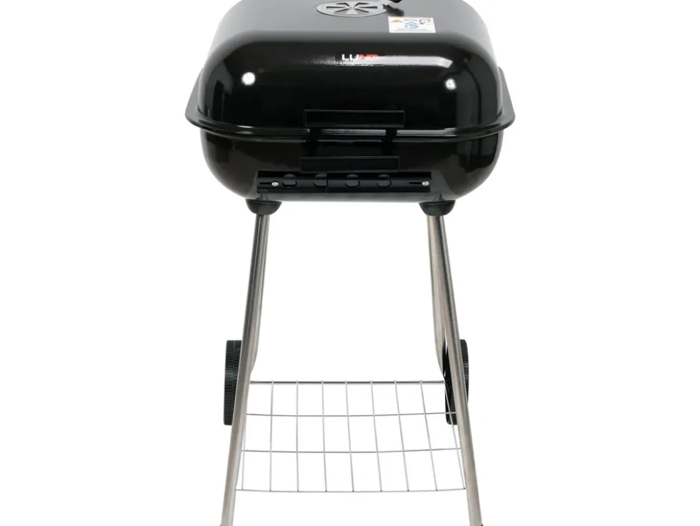 GRILL WĘGLOWY Z POKRYWĄ, RUSZT 45X40CM