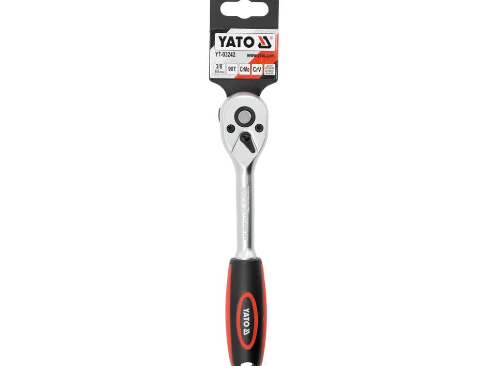 GRZECHOTKA PROSTA Z PŁASKĄ RĘKOJEŚCIĄ 3/8" 90T