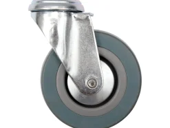 KÓŁKO SKRĘTNE 125MM Z SZARĄ GUMĄ I OTWOREM MOCUJĄCYM