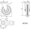 KÓŁKO SKRĘTNE Z CZARNĄ GUMĄ I HAMULCEM 160MM