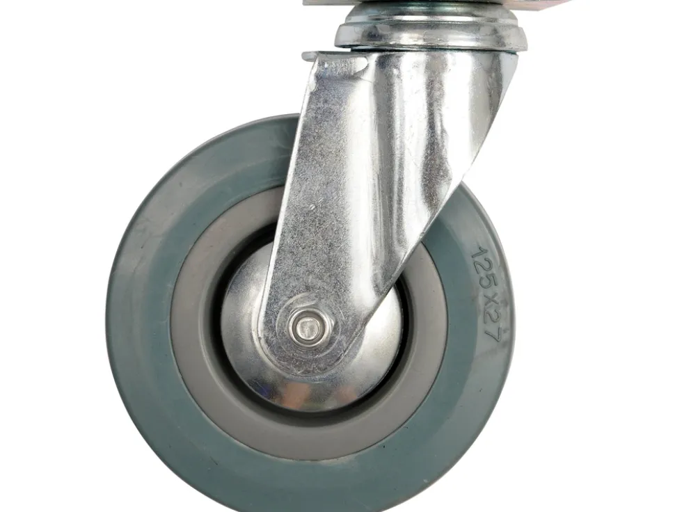 KÓŁKO SKRĘTNE Z SZARĄ GUMĄ 125MM