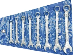 KLUCZE PŁASKO-OCZKOWE, 6-19 MM, ZESTAW 8 SZT. ETUI