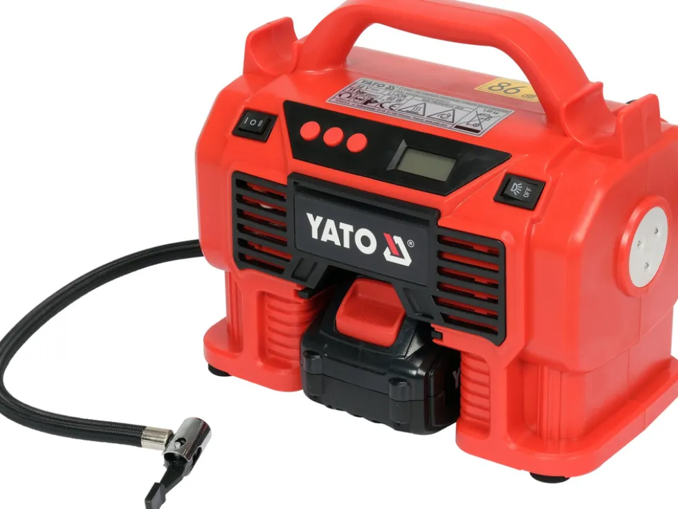 KOMPRESOR SAMOCHODOWY 18V, 11 BAR, 12 L/MIN - AKUMULATOR 3 AH
