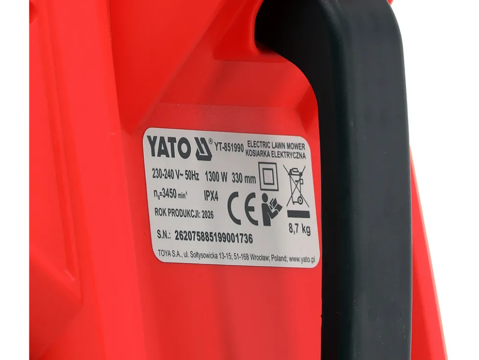KOSIARKA ELEKTRYCZNA MOC 1300 W, SZEROKOŚĆ 33 CM