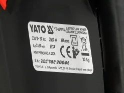 KOSIARKA ELEKTRYCZNA MOC 2000 W, SZEROKOŚĆ 46 CM, NAPĘD, WYRZUT BOCZNY