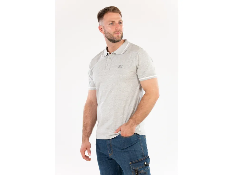 KOSZULKA POLO SOFT SZARY MELANŻ ROZM. L