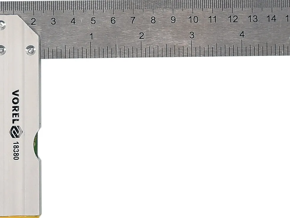 KĄTOWNIK METALOWY 150 MM ZE STOPKĄ I LIBELLĄ