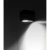 LAMPA ŚCIENNA ZEWNĘTRZNA CZARNA ALUMINIOWA 1XGU10 PÓŁOWAL