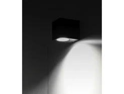 LAMPA ŚCIENNA ZEWNĘTRZNA CZARNA ALUMINIOWA 1XGU10 PÓŁOWAL