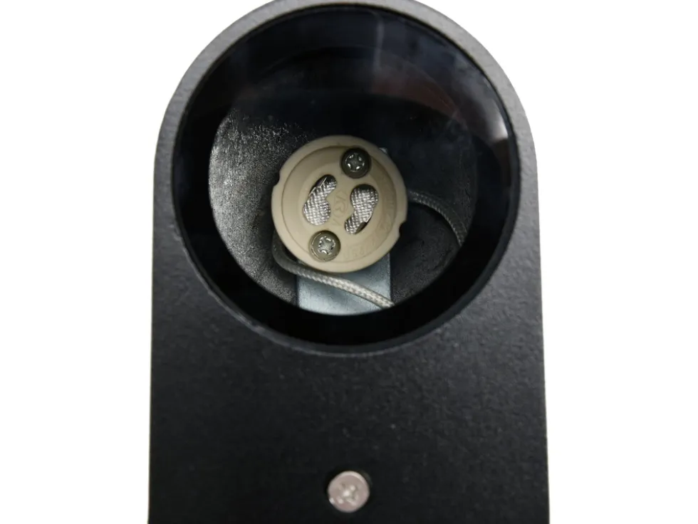 LAMPA ŚCIENNA ZEWNĘTRZNA CZARNA ALUMINIOWA 1XGU10 PÓŁOWAL