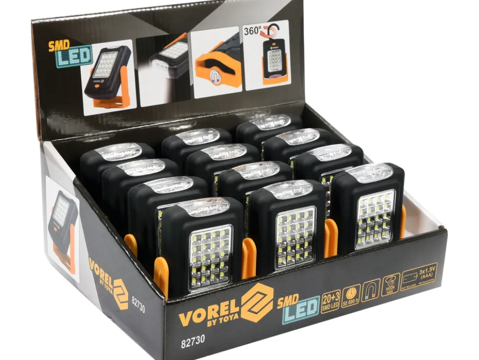 LAMPA RĘCZNA OBROTOWA 20+3 LED